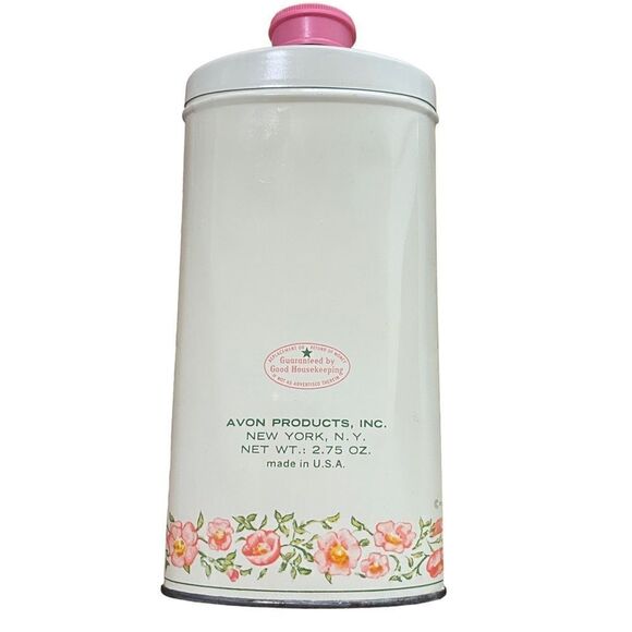 AVON - TO A WILD ROSE PERFUMED TALC - ALMOST FULL OF TALC !  VINTAGE FROM 1950’s - Picture 2 of 6